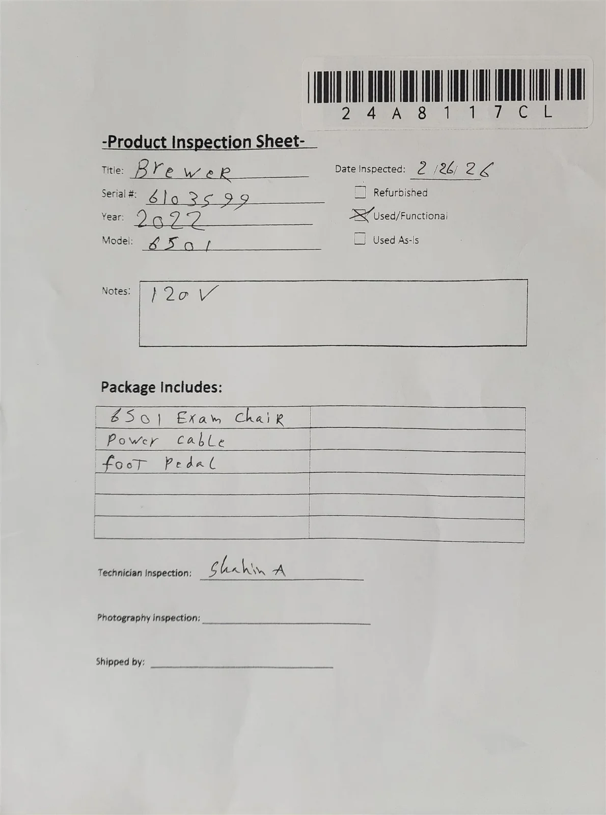 Brewer Medical Examination Table - Image 5