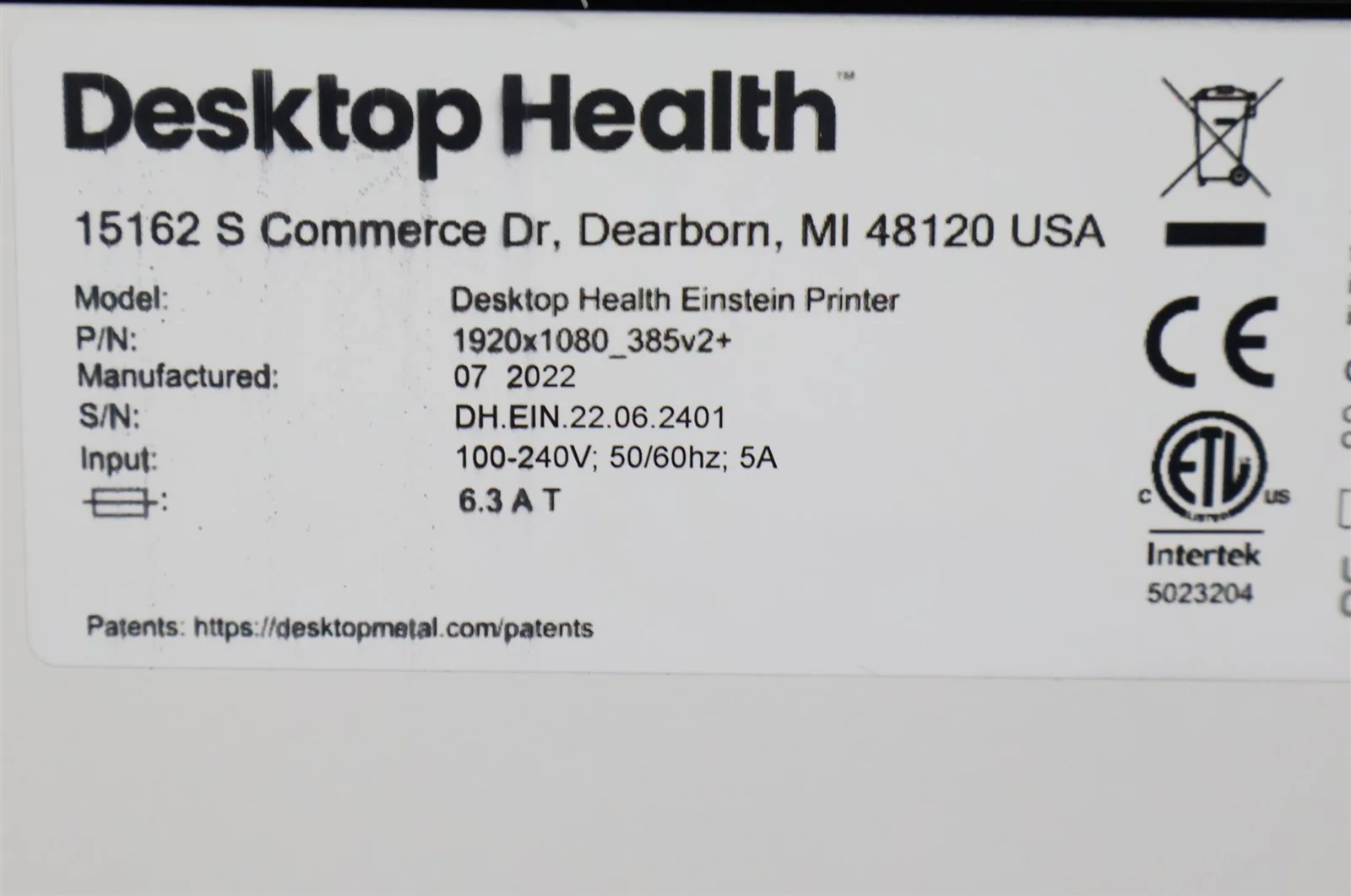 Desktop Health Einstein 3D Dental Printer - Image 6