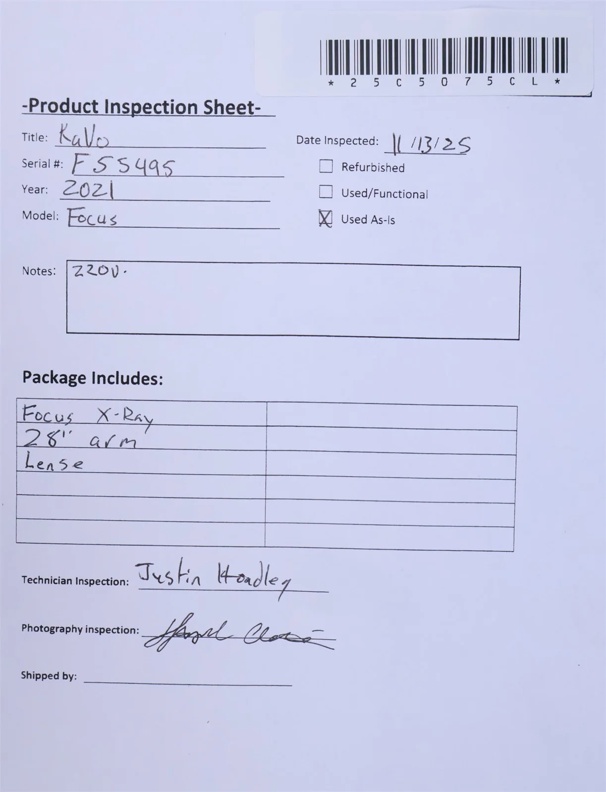 KaVo Focus Dental Intraoral X-Ray Imaging System FOR PARTS - Image 7