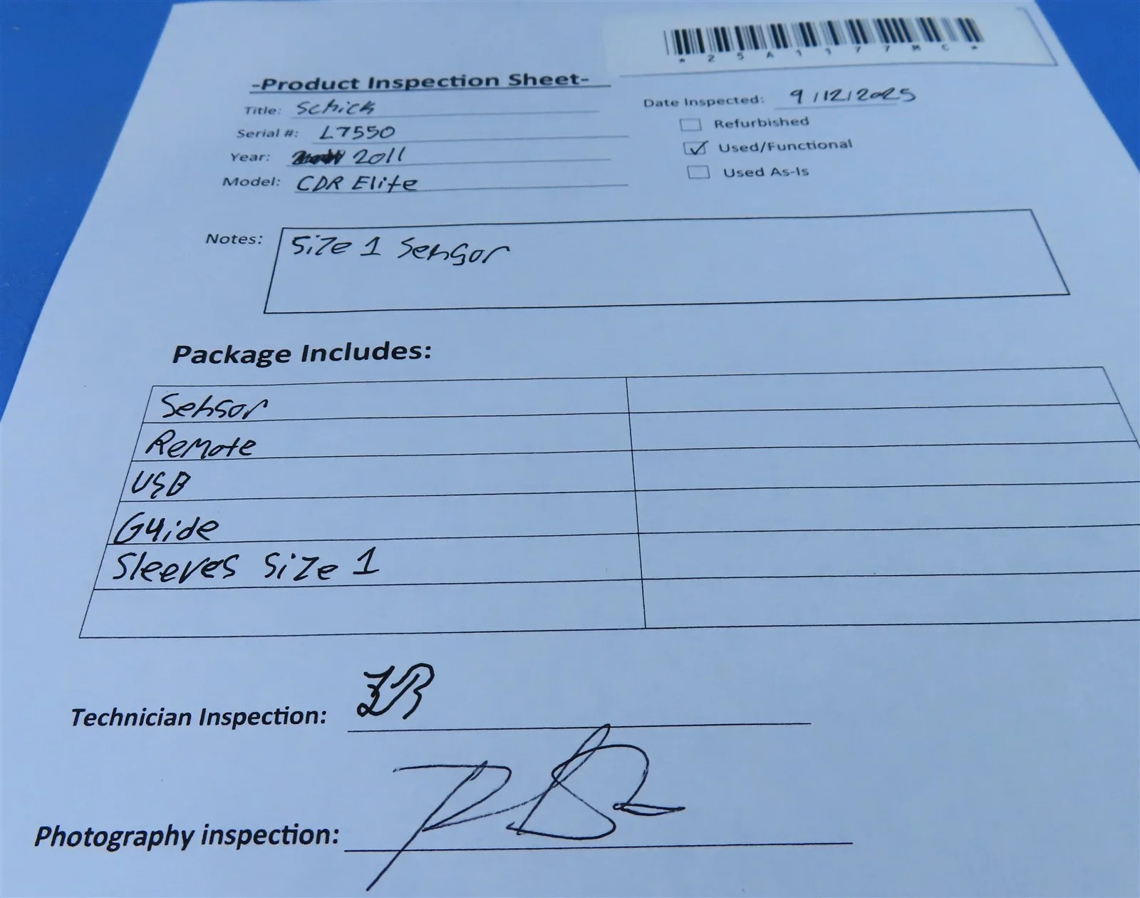 Schick CDR Elite Digital Imaging Intraoral X-Ray Sensor Size 1 - Image 9