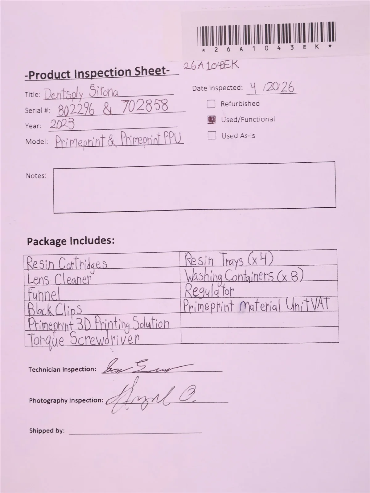 Sirona Primeprint, Primeprint PPU Dental 3D Printer System - Image 18